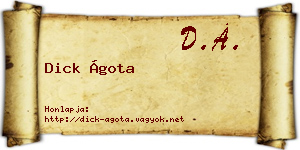 Dick Ágota névjegykártya